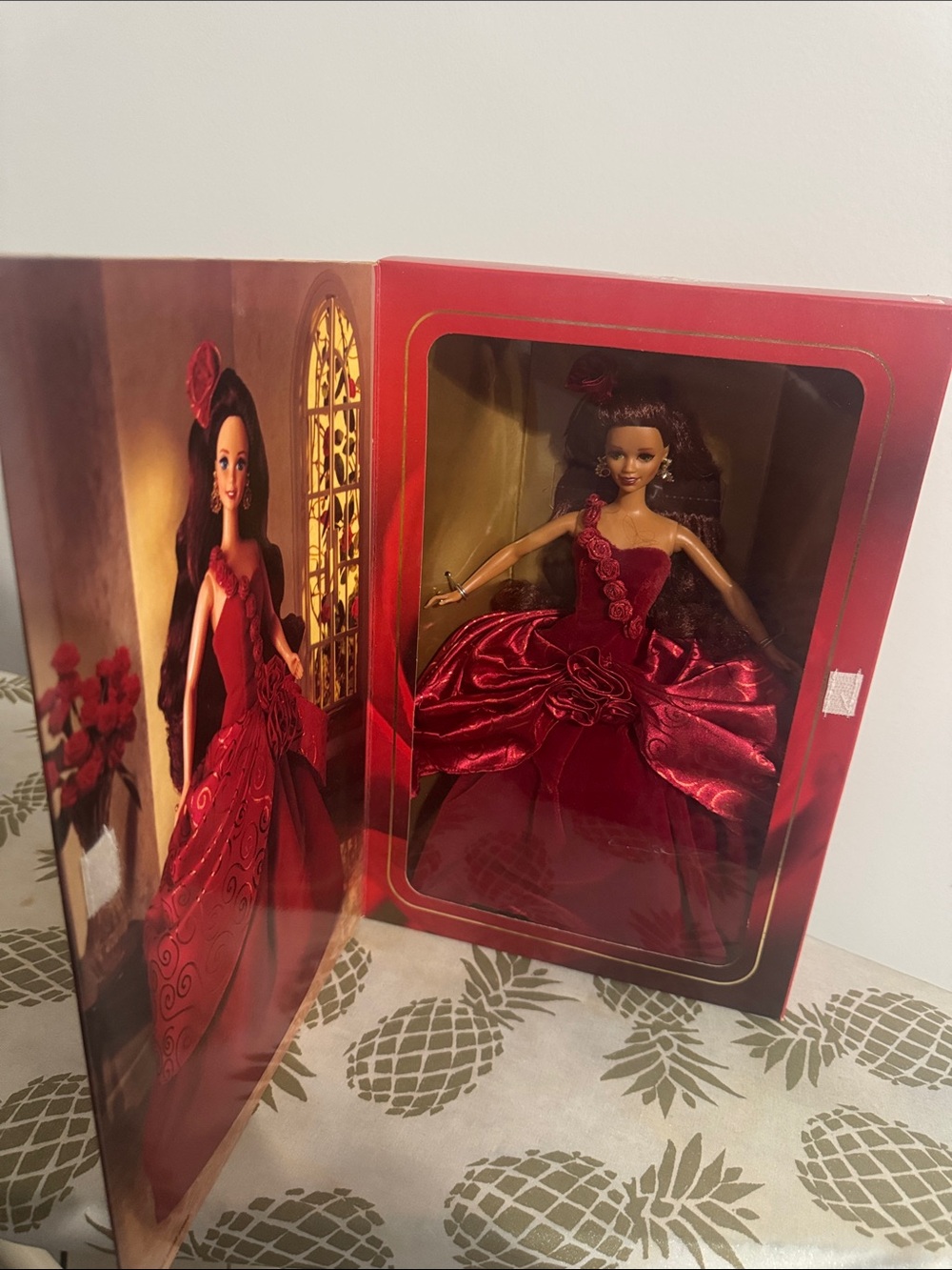 Barbie Red Satin Rose Holiday Doll
